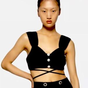 ZARA strapping jewel Button Top 9878-219